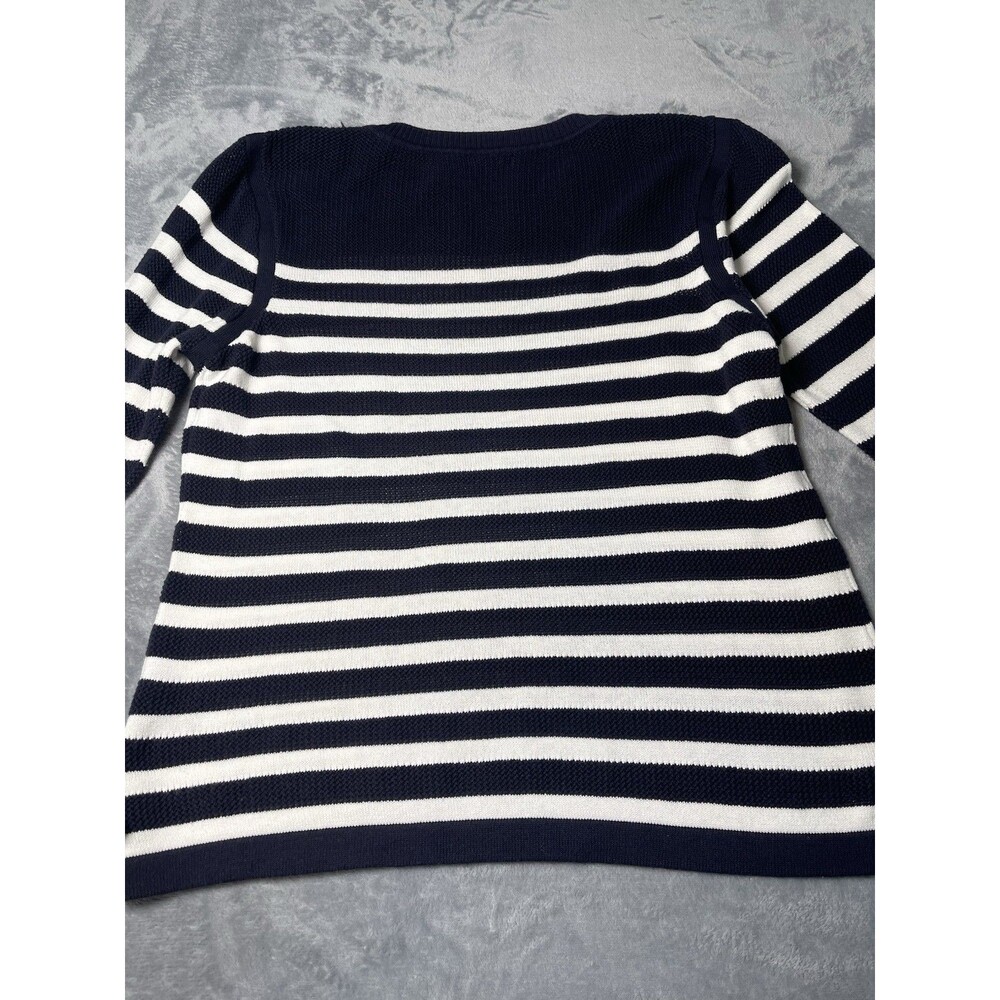 Tommy Hilfiger womens classic striped sweater sz XL preppy minimilist nautical - Picture 6 of 7